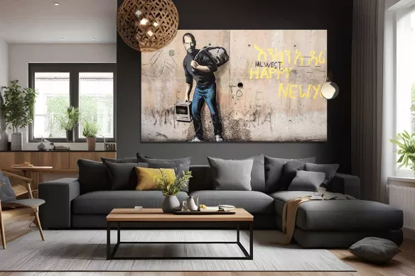 Tableau street art - bansky - Steve jobs