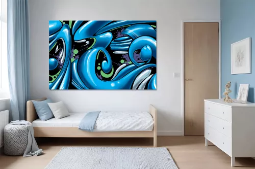 Tableau graff design cyan