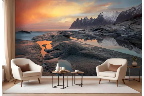 papier-peint-panoramique paysage-rose