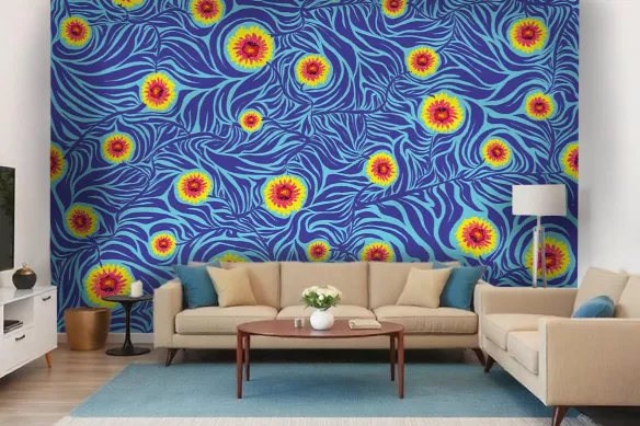 Papier Peint sur Mesure - Folles Fleurs