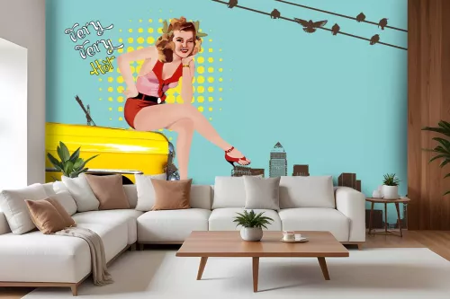 Papier peint deco pin up