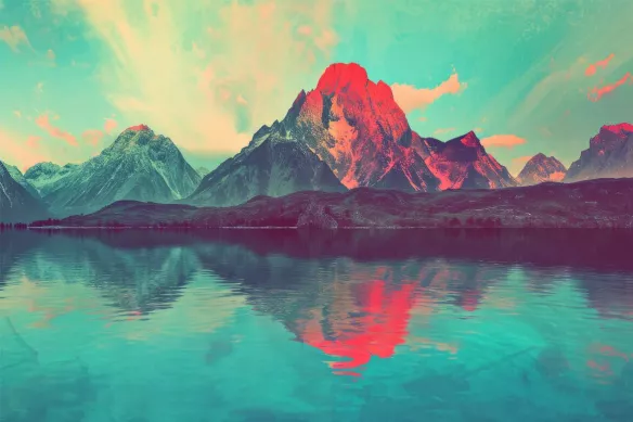 Papier peint montagne atypique