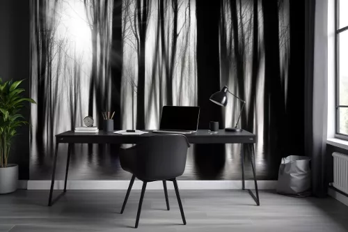 papier peint trompe l'oeil foret mystique