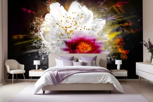 composition floral décoration mural  fleurs de lumière