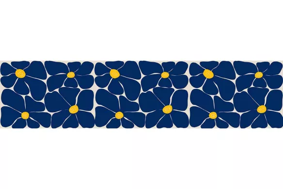 Crédence Salle de Bain - Fleurs Bleues