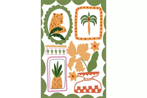 Tableau Décoratif - Animaux Tropicaux Chic