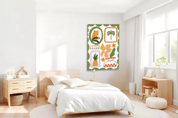 Tableau Décoratif Chambre d'enfant - Animaux Tropicaux Chic