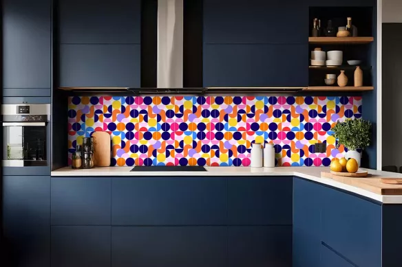 Crédence coloré pour Cuisine - Carreaux de Bauhaus