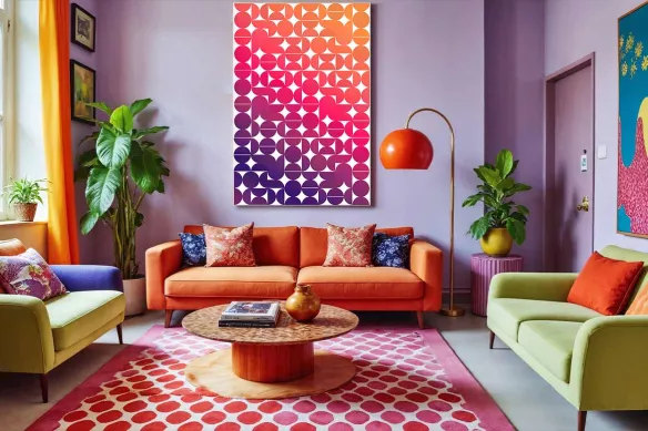 Tableau Abstrait pour salon - Les motifs Bauhaus