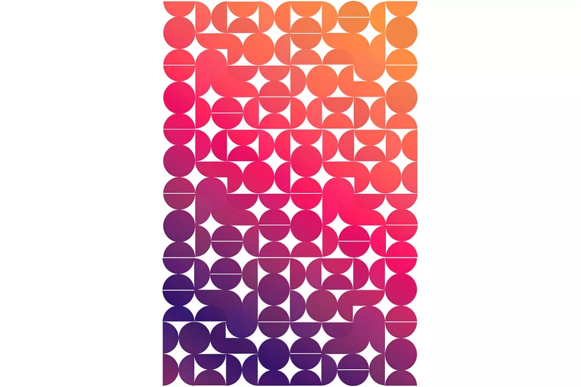Tableau Abstrait pour salon - Les motifs Bauhaus