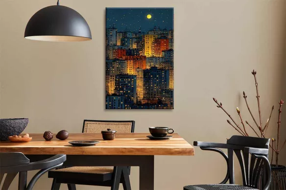 Tableau sur toile salle a manger - Reflet de la lune