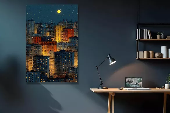 Tableau sur toile pour bureau - Reflet de la lune