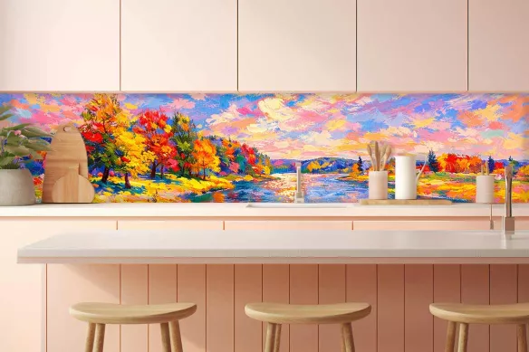 Crédence Cuisine blanche - Promenade du printemps
