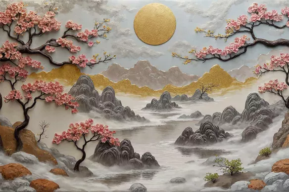 Tapisserie Japonaise pour salon - Relief Traditionnel