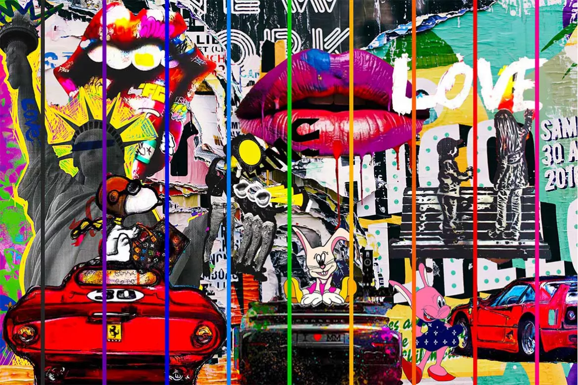 Tableau Street Art pour salon - Liberté en couleurs