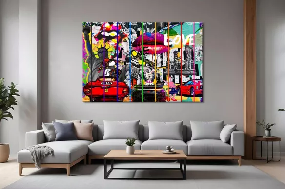 Tableau Street Art pour salon - Liberté en couleurs