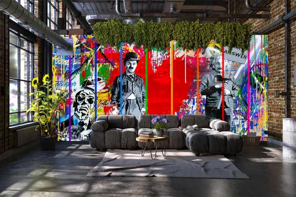 Papier Peint Salon Street Art - Les Penseurs