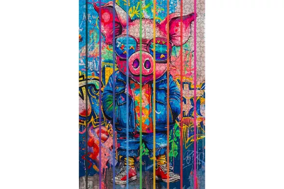 Tableau Street Art coloré - Badass Pink