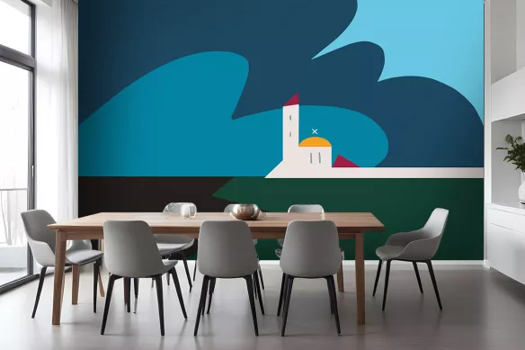 tapisserie salle à manger bord de mer Mer - Petit Port Breton