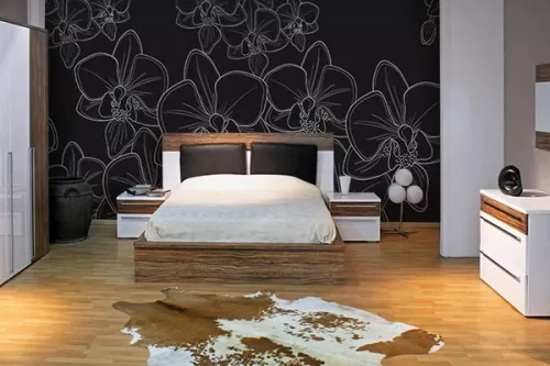 Papier peint déco Têtes d'Orchidées