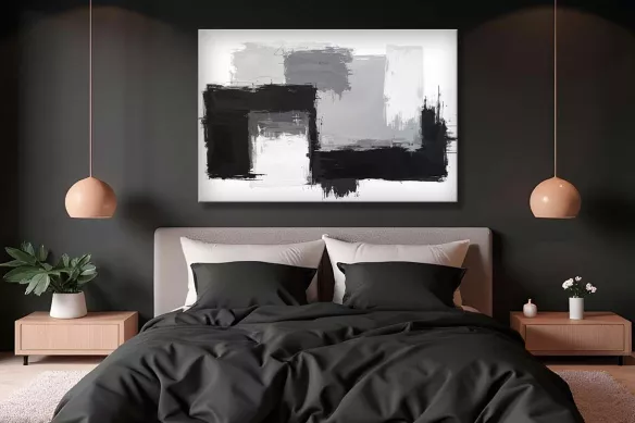 Tableau Noir et Blanc chambre - Black Attrack