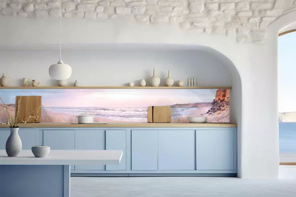 Crédence Cuisine bleu - Le Long de la Plage