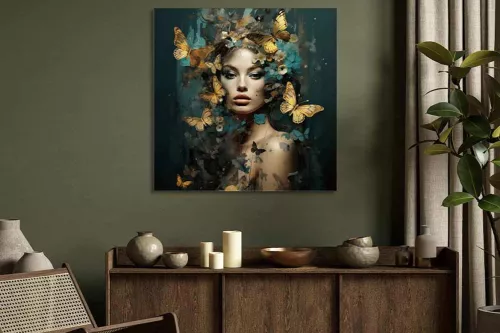 tableau Impression sur verre - Papillons volants