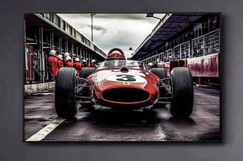 impression sur Verre - Course Automobile Années 30