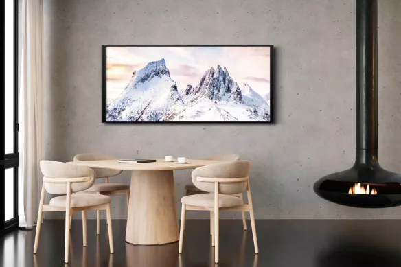 Tableau en verre XXL salon moderne  - Sommet blanc