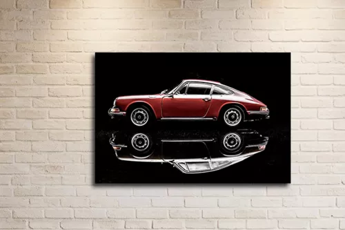 Tableau en verre vintage - Voiture de sport vintage rouge