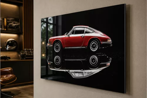 impression sur verre - Voiture de sport vintage rouge