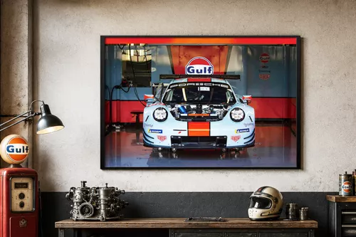 impression sur verre - Voiture de Course Gulf Racing
