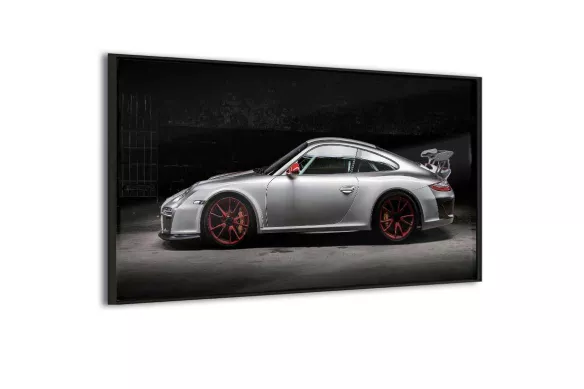impression sur Verre avec encadrement en bois  -Porsche 911 GT3 RS de génération 997