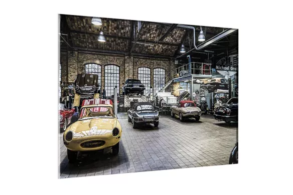 impression sur verre - Hangar automobile vintage