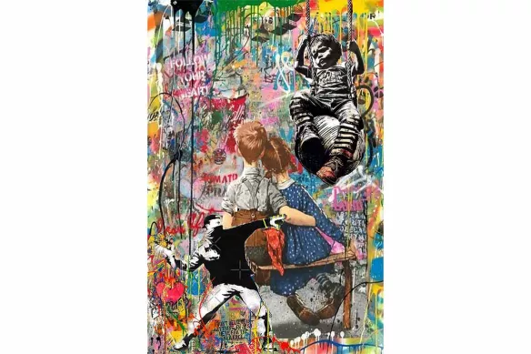 Tableau Street Art Lancer dans le Vide