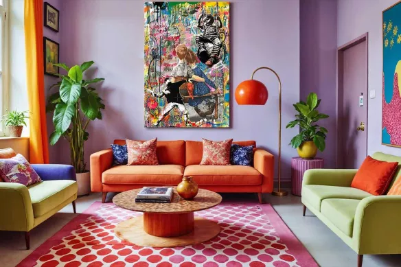 Toile déco urbaine Lancer dans le Vide pour salon