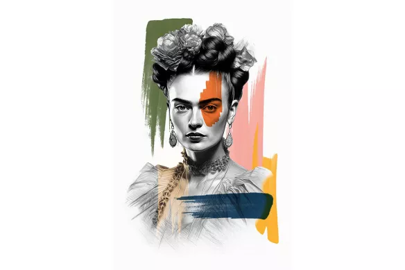 Tableau Frida Kahlo :  simplement frida vert