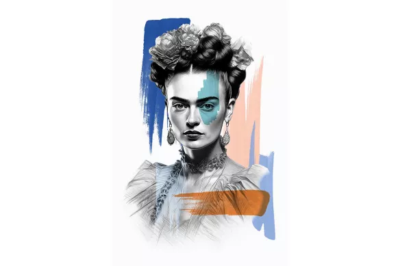 Tableau Frida Kahlo :  simplement frida bleu