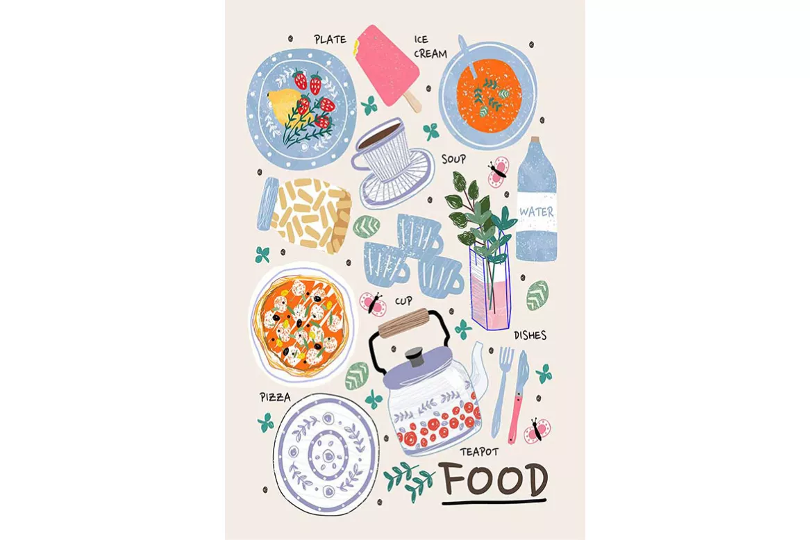 Tableau moderne cuisine pique-nique en couleurs