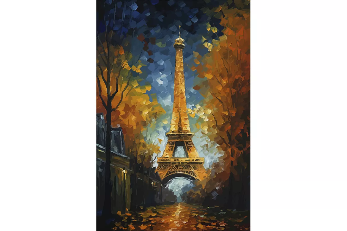 Tableau Paris - Tour Eiffel Nocturne