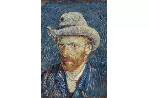 Toile Van Gogh : Autoportrait au Chapeau de Feutre Gris