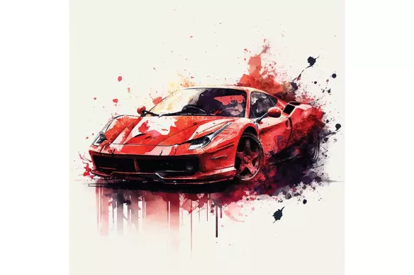 Tableau  déco Voiture Iconique en Encre