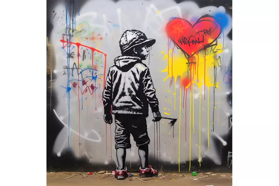 Tableau Street Art L'Enfant de la Rue