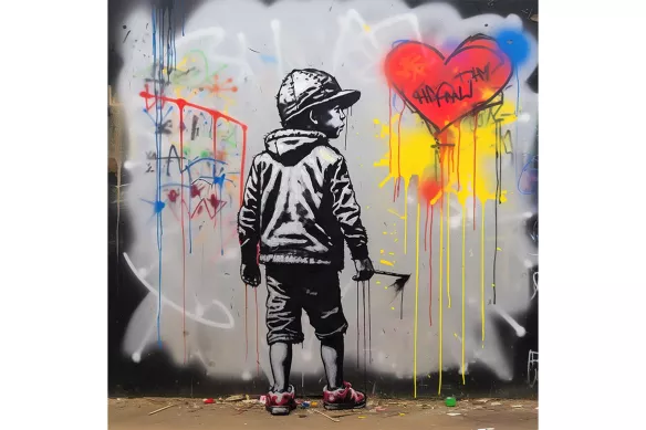 toile Street Art L'Enfant de la Rue