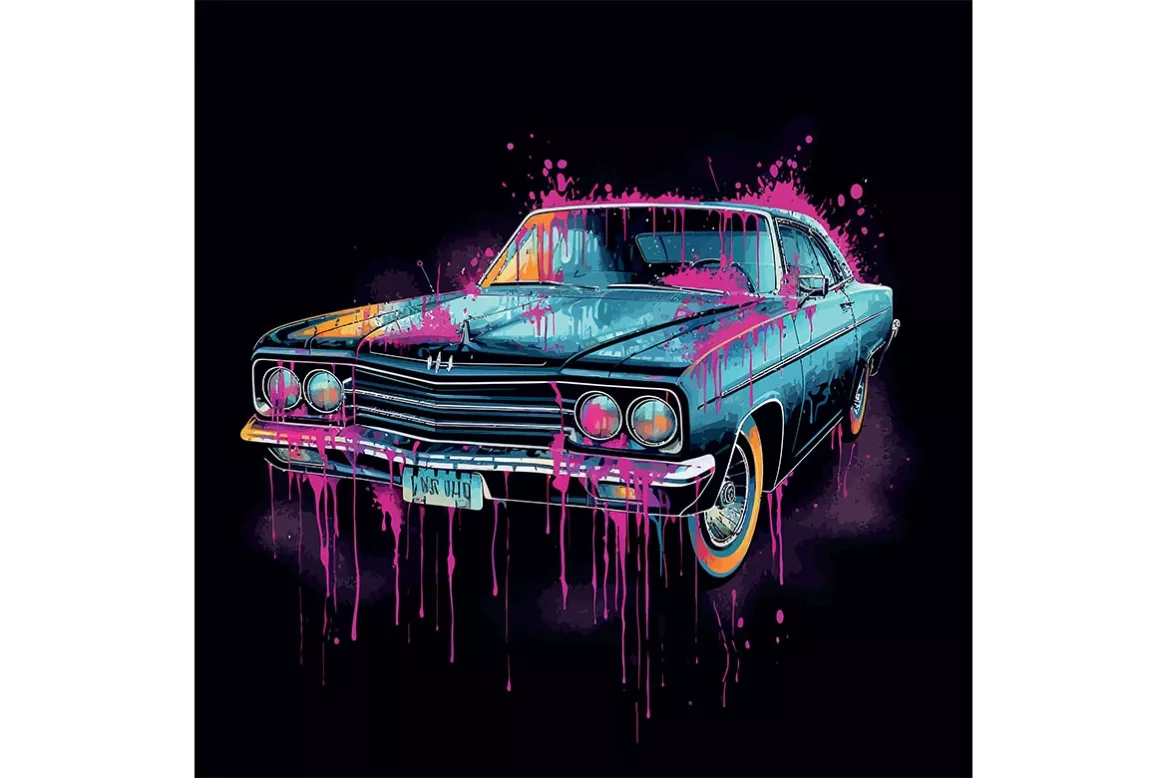 Tableau coloré L'Art de l'Automobile