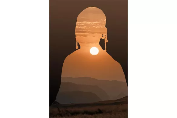Tableau Portrait Silhouette Ensoleillée