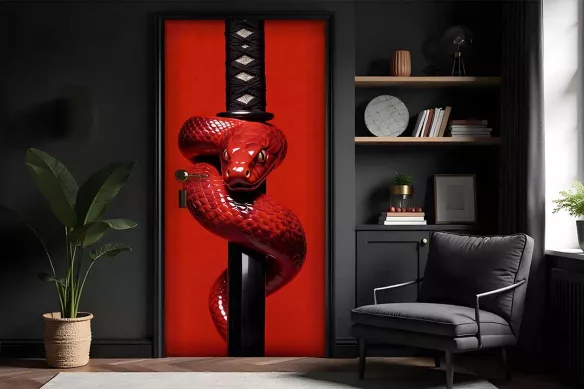 Sticker de porte - la garde du serpent