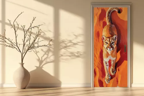 Sticker de porte - Puma des sables