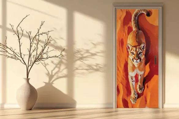Sticker de porte - Puma des sables
