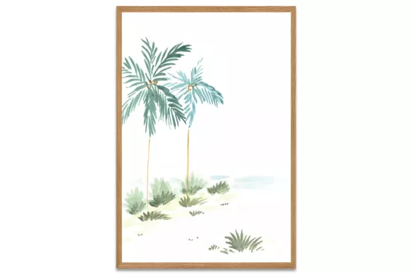 Peinture sur toile - Matin de Sable cadre-chene-portrait